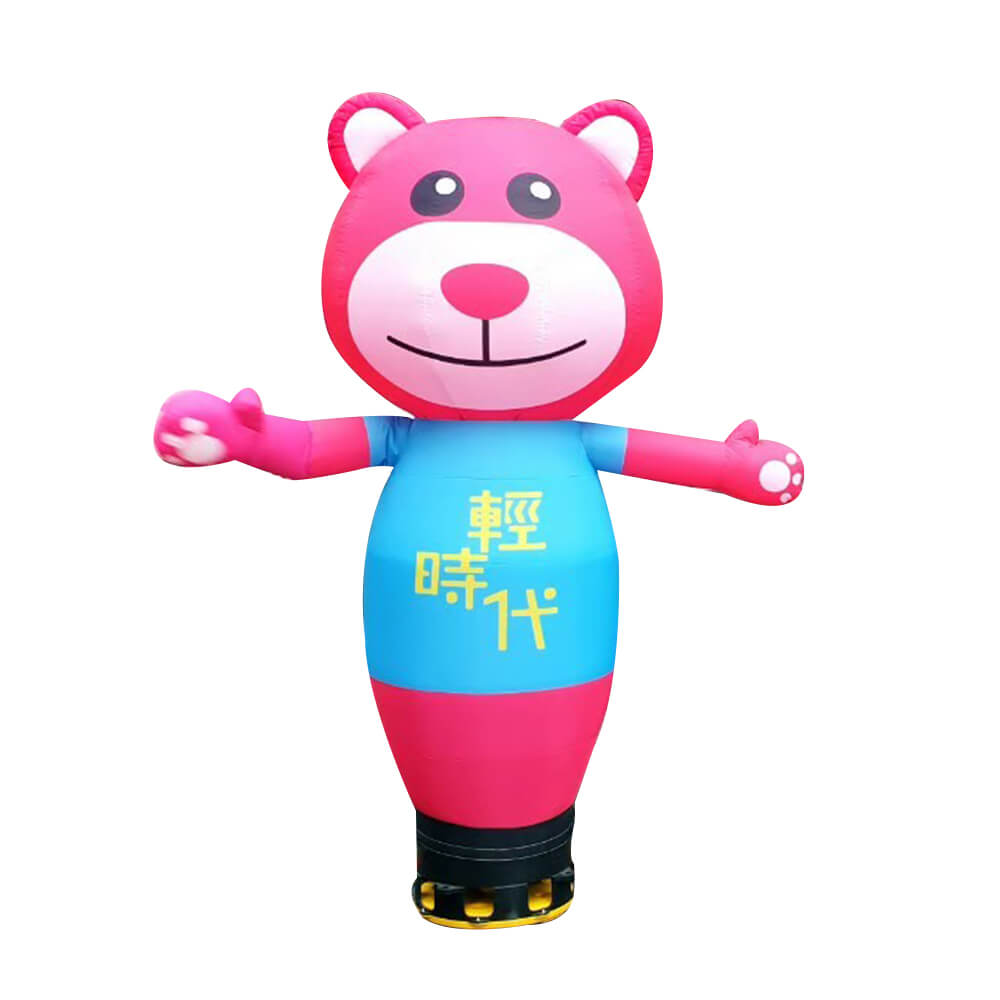 Teddy bear colorful Customized Outdoor Advertising Inflatable Air Sky wave Dancer with blower 1
