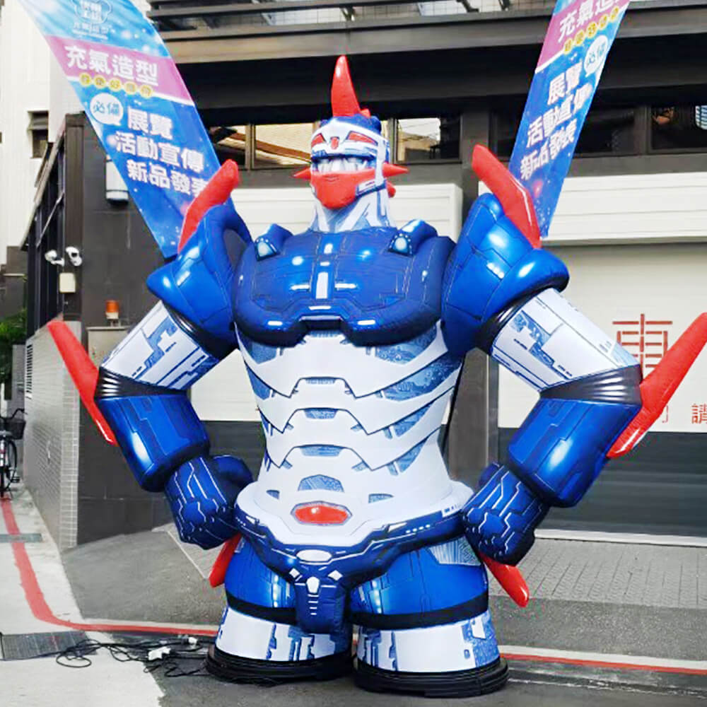 Custom Mascot Made Robot Iron Warrior Animated characters Inflatable Advertising Cartoon balloon 2
