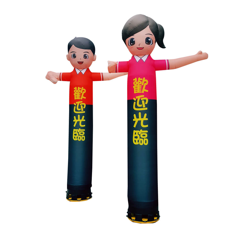 Girl boy led light Custom Outdoor Advertising Inflatable Air Sky wave Dancer with blower 1