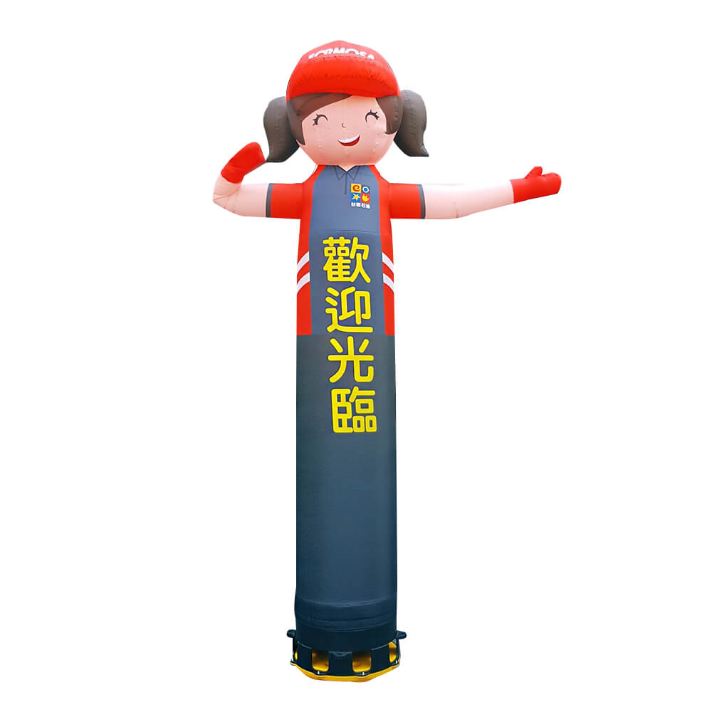 Girl Sales associate waiter waitress Custom Outdoor Advertising Inflatable Air Sky wave Dancer with blower 1