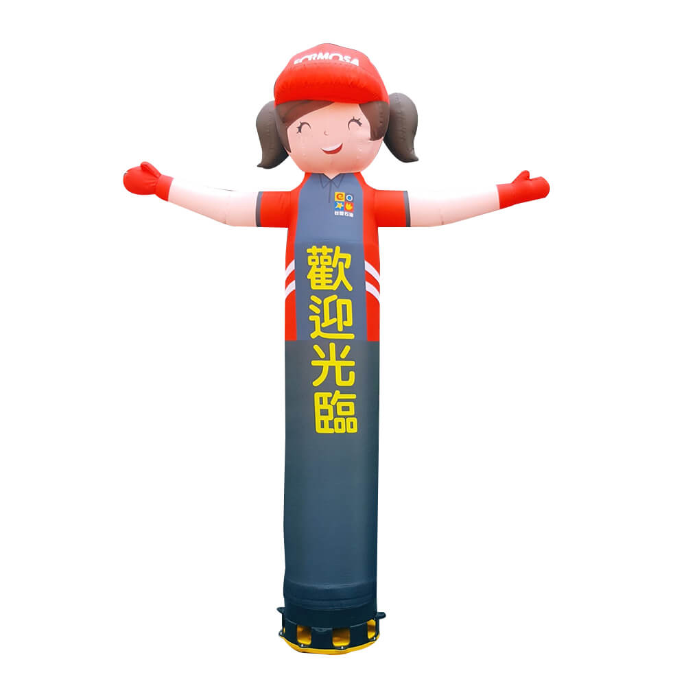 Girl Sales associate waiter waitress Custom Outdoor Advertising Inflatable Air Sky wave Dancer with blower 2