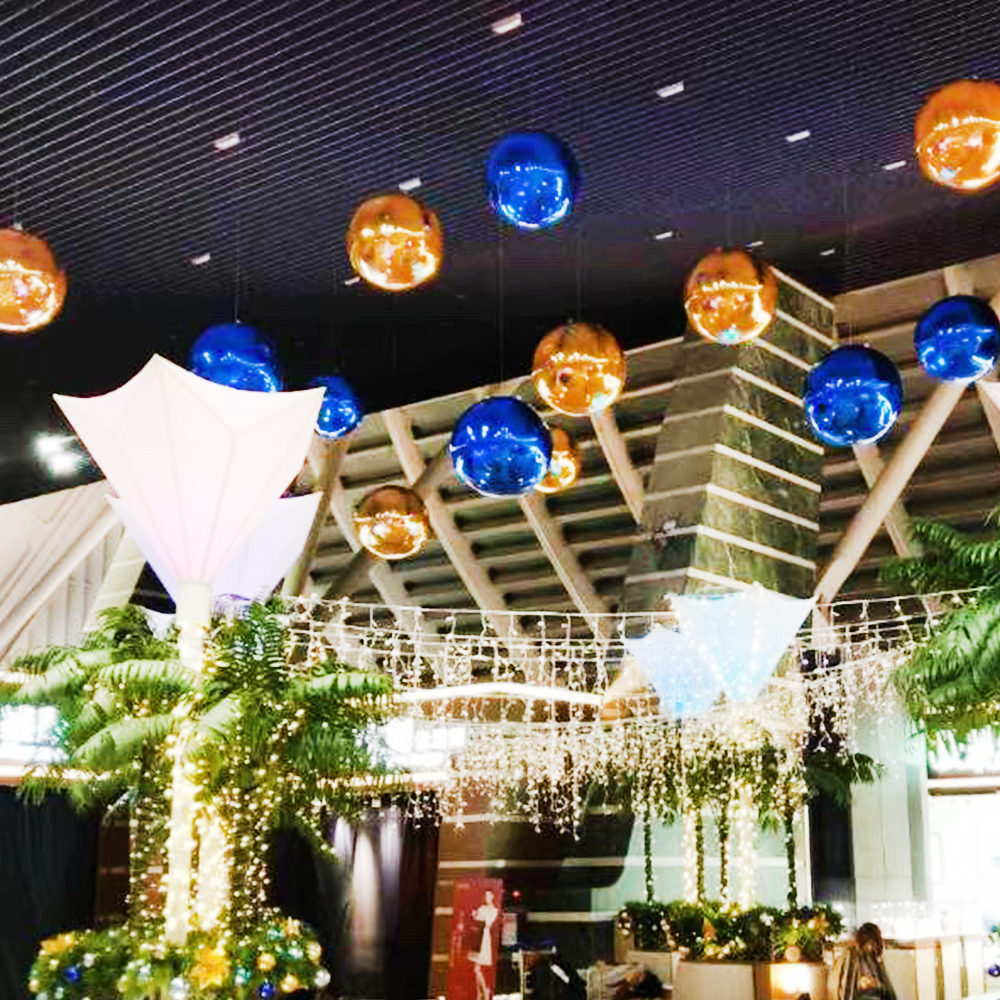 Mirror ball style Custom hanging inflatable PVC giant advertising inflatable beer bottle model balloon 2